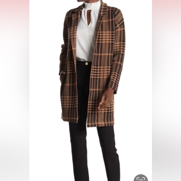 Tahari Notch Collar long Cardigan - Picture 3 of 10